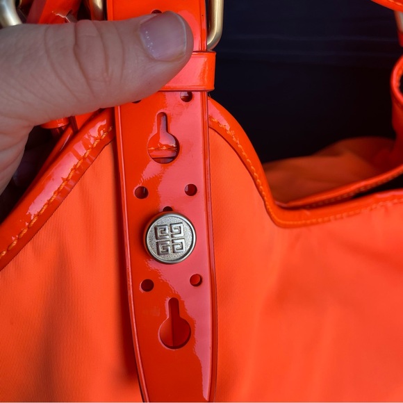 Authentic GIVENCHY Nylon Handbag Neon Shoulder Bag Top Handle Oversized Tote - Picture 8 of 12